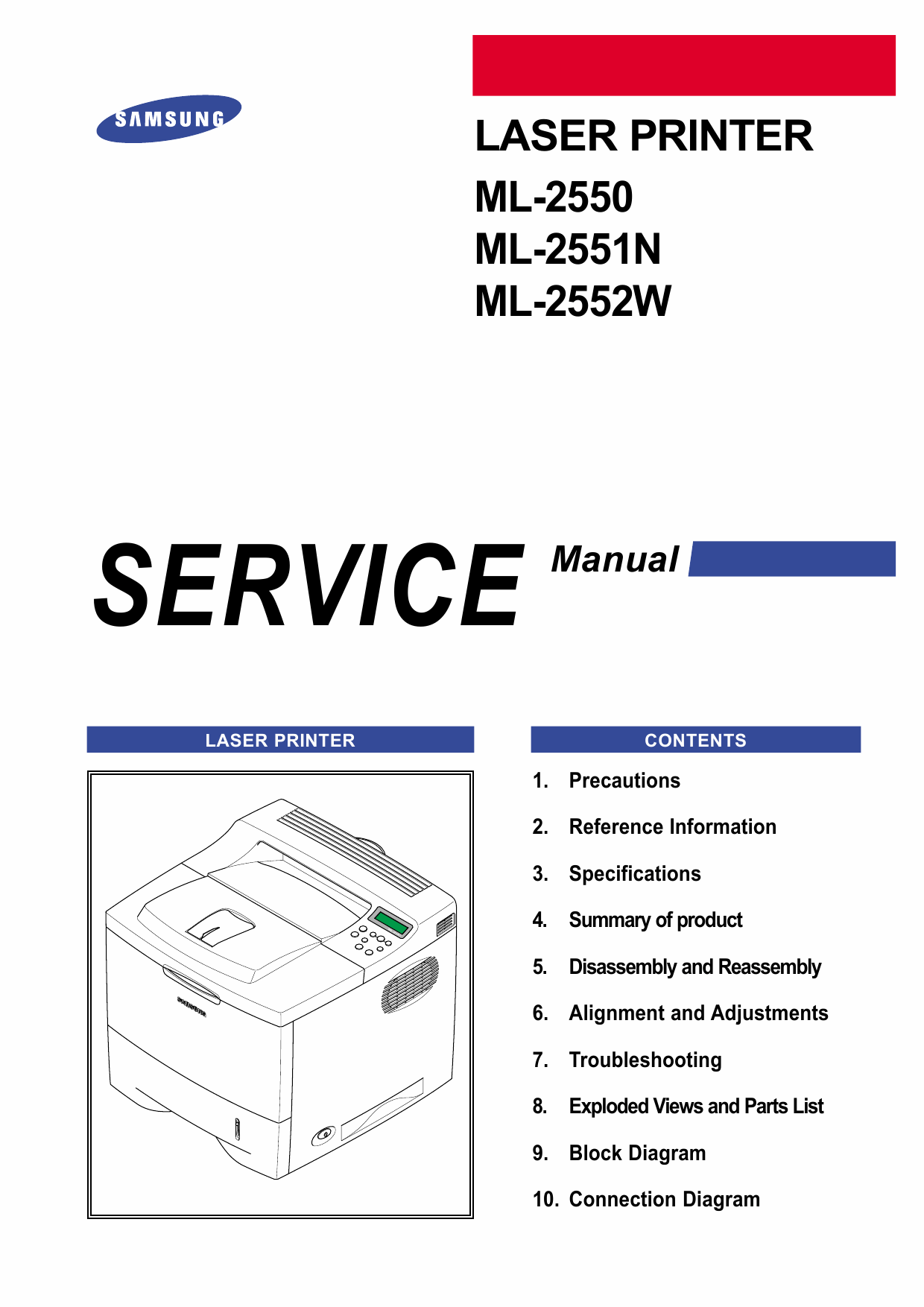 Samsung Laser-Printer ML-2550 2551N 2552W Parts and Service Manual-1
